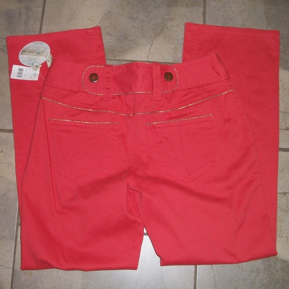 Earth Rocks Spring Coral Orange Cotton Pants - Picture 3 of 4